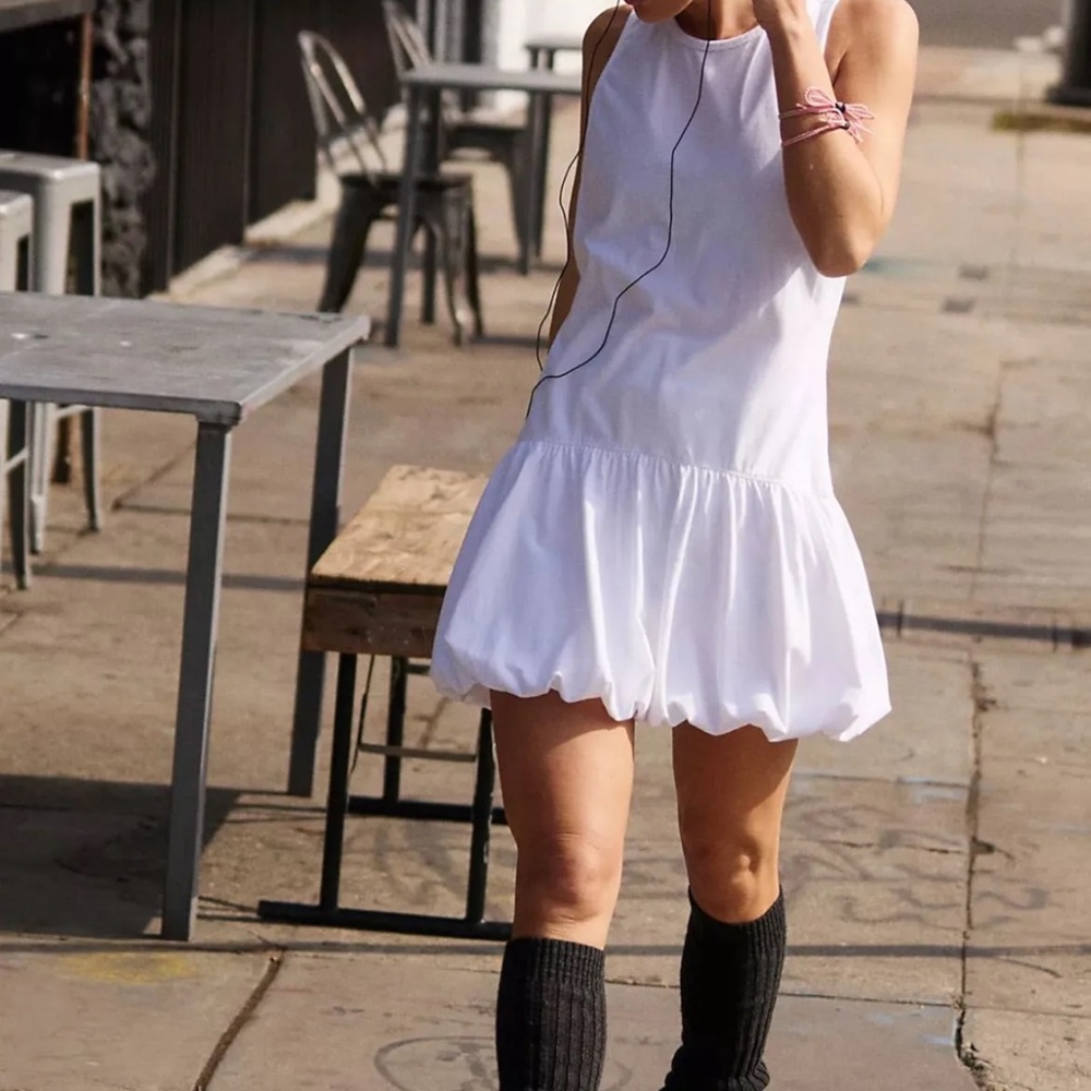 Free People Bubble Set Elegant White Sleeveless Dress
